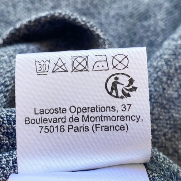 Lacoste Mens Slim Fit L.12.12 Piqué Polo Shirt Size M / 4 Short Sleeve Dark Gray - Picture 9 of 11